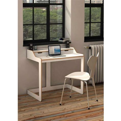 Furniture White Tone Wall Desk For Laptop Combined Acrylic Chair Modern