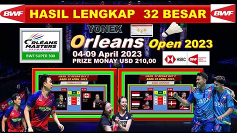 Hasil Lengkap Orleans Master 2023 Hari Ini R32 Day 2 PUTRI KW REHAN