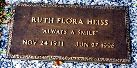 Ruth Flora Heiss 1911 1996 Find A Grave Memorial