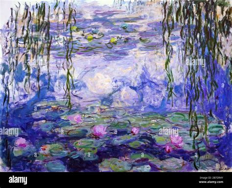 Water lilies 1916-1919 by Claude Monet.(1840-1926) Oscar-Claude Monet ...