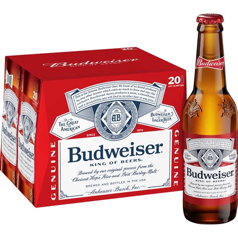 Budweiser Beer 20 Pack 12 Fl Oz Bottles 5 Abv