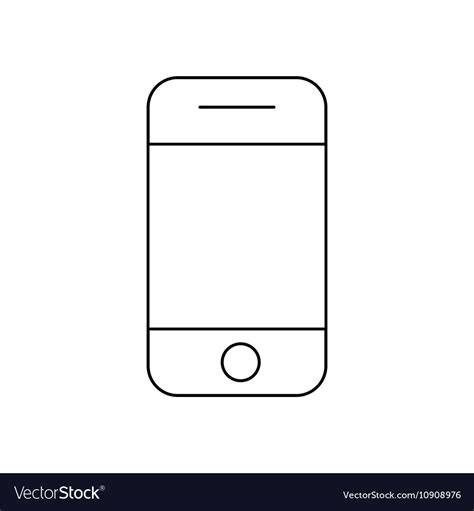 Mobile phone outline icon Linear Royalty Free Vector Image