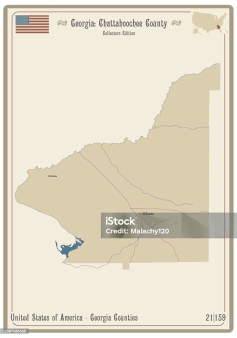Map Of Chattahoochee County In Illinois Stock Illustration Download