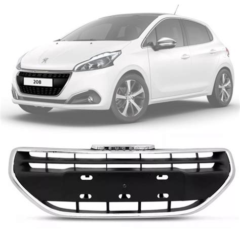 Moldura Grade Do Parachoque Central Peugeot 208 2013 2014 2015 2016