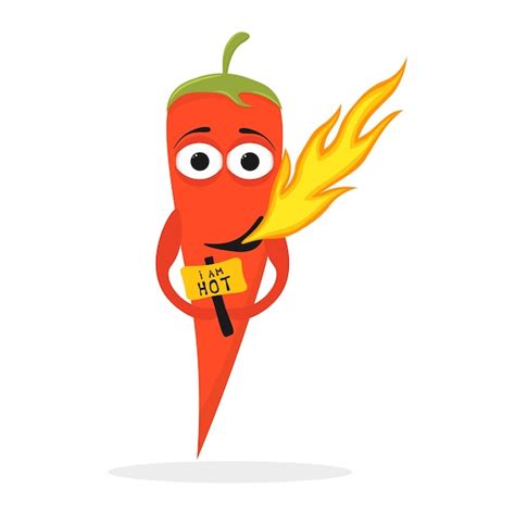 Premium Vector Burning Pepper Character Cartoon Funny Hot Chilli