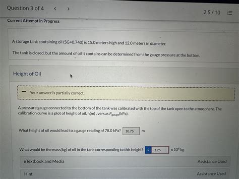 Solved A Storage Tank Containing Oil SG 0 740 Is 15 0 Chegg