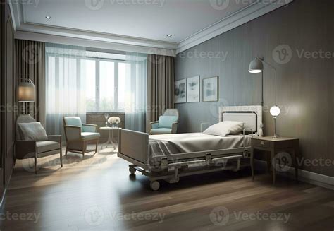 Hospital bed illustration, luxury room design. AI Generative. 30588304 ...