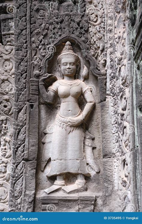 Sculpture In Angkor Wat Cambodia Royalty Free Stock Photo Image 3735495