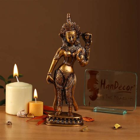 Buy Tara Standing Statue Brass Showpiece Online At Best Price