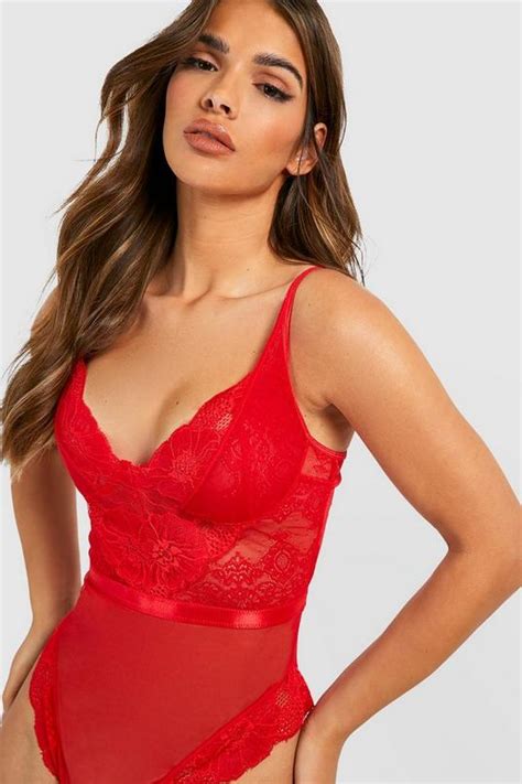 Lace And Mesh Bodysuit Boohoo Uk