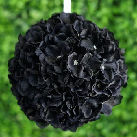 Pcs Inch Hydrangea Kissing Flower Balls Silk Hydrangeas Black