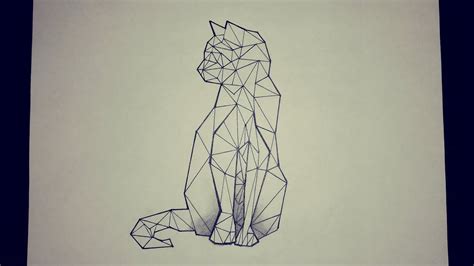 How To Draw A Geometric Cat Como Desenhar Um Gato Geométrico