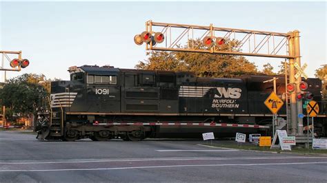 Two Autorack Trains In Downtown Summerville Sc P Youtube