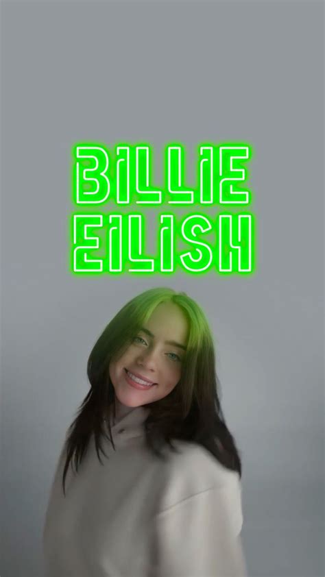 Billie Eilish Green Roots Smiling Wallpaper Neon Sign Billie Billie