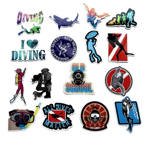 Scuba Dive Stickers Summer Stickers Planner Stickers Vinyl Etsy