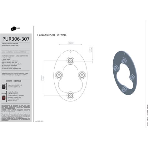 Shower Head Wall Mount Puro Stainless Steel Pur306 Pierdeco Design Inc