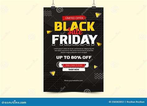 Black Friday Sale Poster Or Flyer Design Template Stock Vector