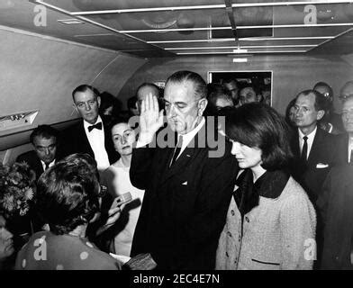 Lyndon Johnson takes the Oath of Office after Kennedy's assassination ...