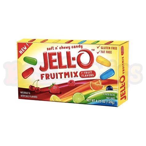 Jell O Soft N Chewy Candy Fruit Mix Theatre Box 120g Canadian Boss Exotics