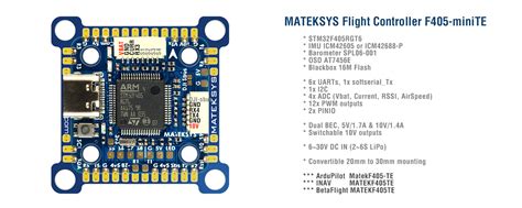 Flight Controller F405 Minite Matek Systems