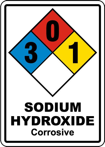 Nfpa Danger Sodium Hydroxide Corrosive Sign Save