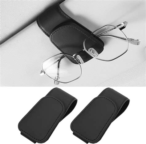 Samgchi 2 Packs Sunglass Holder For Car Sun Visor Magnetic