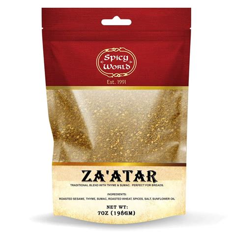 Spicy World Zaatar 7 Ounce Hyz01 Large Bag Traditional Middle Eastern Zatar Spice Blend With