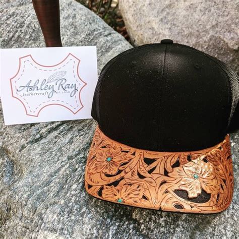 Custom Tooled Leather Patch Hat Etsy