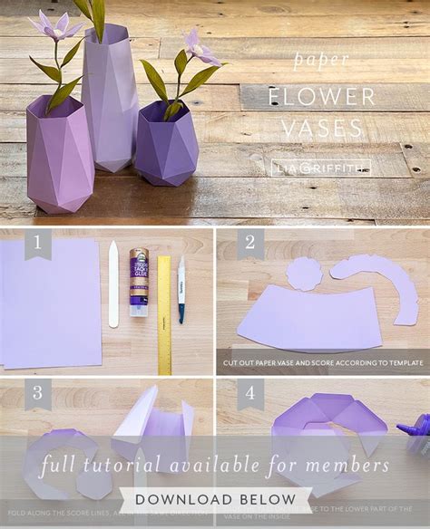 Geometric Paper Vases Paper Vase Paper Flower Vase Paper Flowers