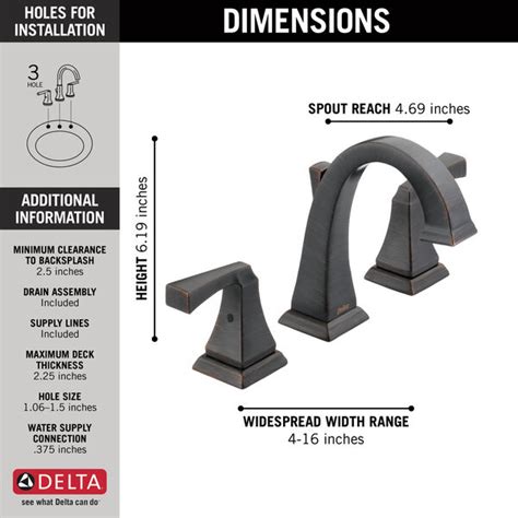 Two Handle Widespread Bathroom Faucet Recertified In Venetian Bronze 3551 Rbmpu Dst R Delta