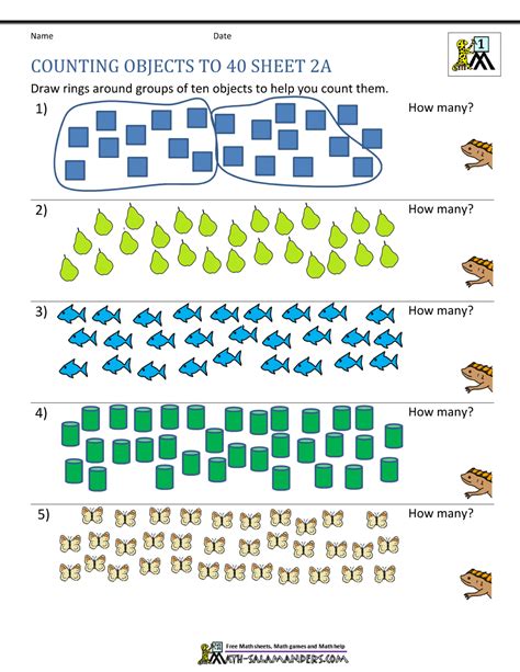 Counting Objects To 20 Worksheets