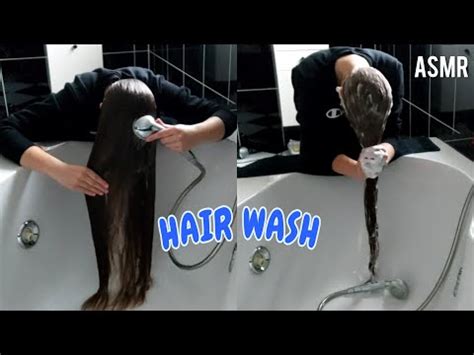 ASMR Washing My Long Hair Forward Long Hair Brushing