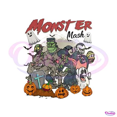 Retro Halloween Monster Mash PNG Sublimation Digital Oladino