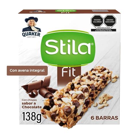 Barras De Avena Quaker Stila Fit Sabor Chocolate Pzas De G C U