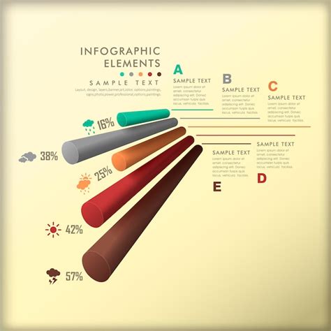 Premium Vector Realistic Abstract D Cylinder Infographic Elements