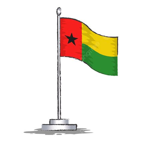 Ilustrasi Vektor Bendera Guinea Bissau Bendera Guinea Bissau Simbol