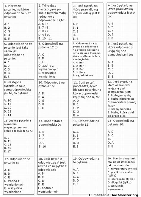 Najbardziej Skomplikowany Test Na Inteligencj Joe Monster