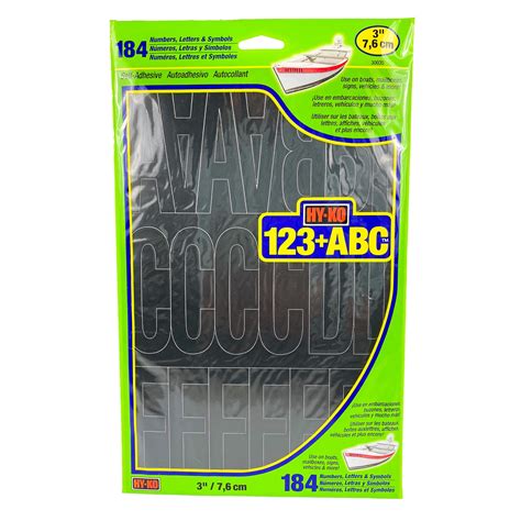 Hy Ko 3 Inch Vinyl Self Adhesive Black Letters And Numbers Kit 184