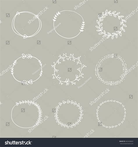Collection Hand Drawn Wedding Design Circle Stock Vector Royalty Free