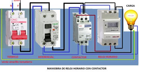 MANIOBRA CON CONTACTOR Y RELOJ DIGITAL Esquemas eléctricos