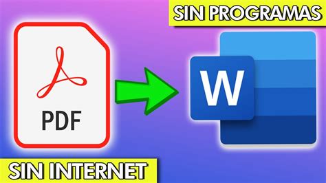 C Mo Convertir Pdf A Word Sin Programas Sin Internet Youtube