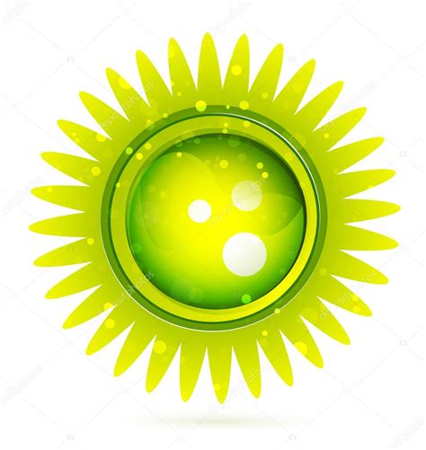 Glossy Green Sun Vector Illustration — Stock Vector © Akomov 6288589