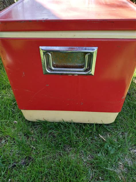 Vintage Red Metal Coleman Cooler - Etsy