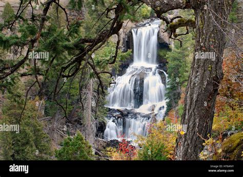 Undine Falls Yellowstone National Park Montana United States Stock