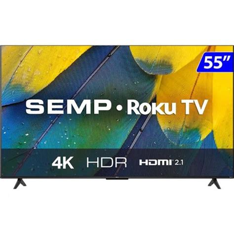 Smart TV Semp LED 55 Polegadas 4K UHD Wi Fi Roku HDR 55RK8600 Smart