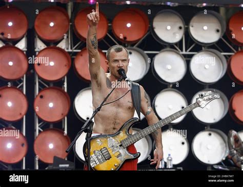 Flea Of Red Hot Chili Peppers Performs On Stage During The Charity Concert At Wembley Stadium