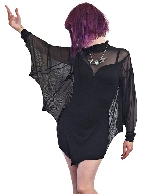 Necessary Evil Cybele Mini Dress With Bat Wing Effect Sleeves In