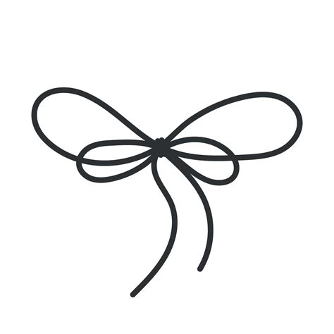 Bowknot decorative elelment. Bow knot icon. Hand drawn rope bow. Vector