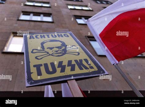 Warschau Polen Januar Ein Banner Mit Der Aufschrift