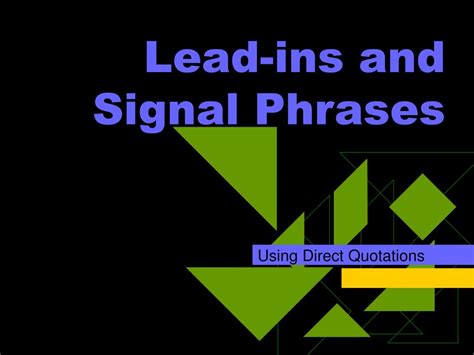 Ppt Lead Ins And Signal Phrases Powerpoint Presentation Free